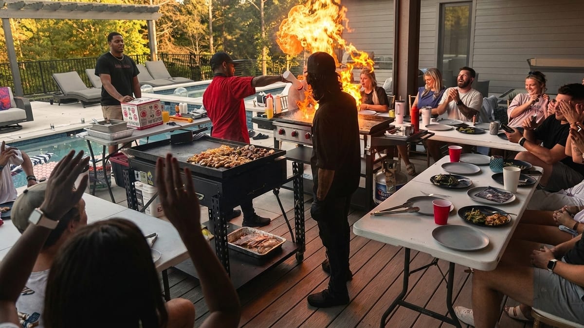 Any party. We bring the grill.